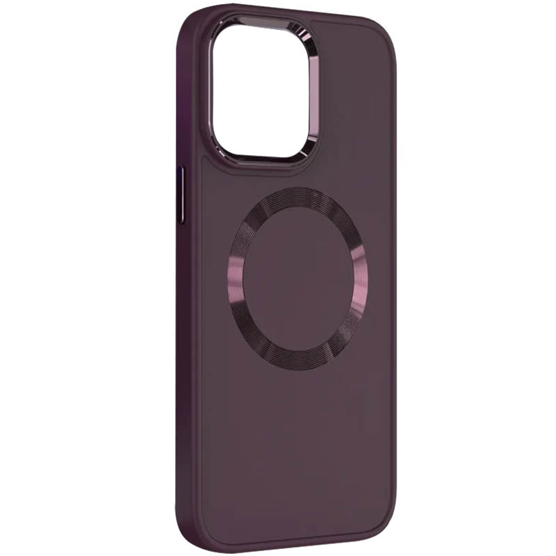 TPU чохол Bonbon Metal Style with MagSafe для Apple iPhone 11 (6.1") (Бордовий / Plum)