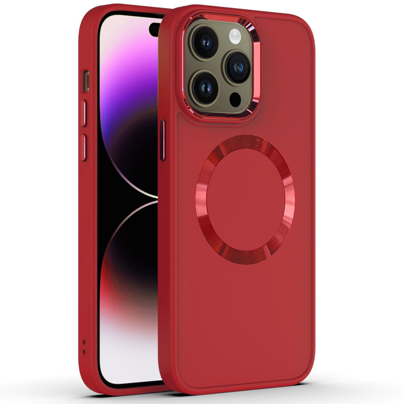 TPU чехол Bonbon Metal Style with MagSafe для Apple iPhone 12 Pro / 12 (6.1") (Красный / Red)