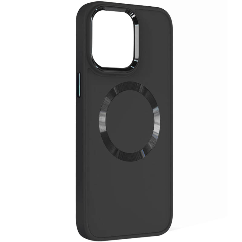TPU чохол Bonbon Metal Style with MagSafe для Apple iPhone 13 (6.1") (Чорний / Black)