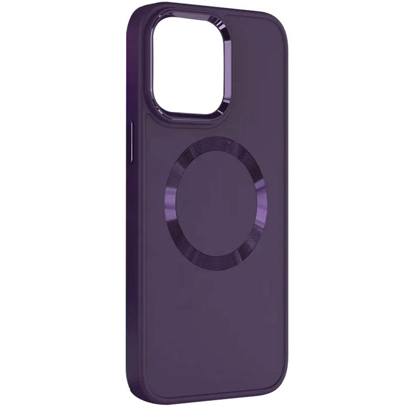 TPU чохол Bonbon Metal Style with MagSafe для Apple iPhone 13 (6.1") (Фіолетовий / Dark Purple)