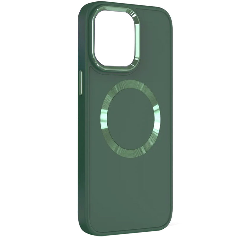 TPU чехол Bonbon Metal Style with MagSafe для Apple iPhone 13 (6.1") (Зеленый / Pine green)