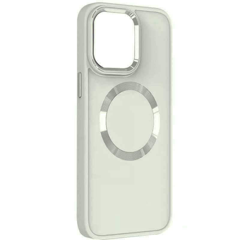 TPU чохол Bonbon Metal Style with MagSafe для Apple iPhone 14 (6.1") (Білий / White)