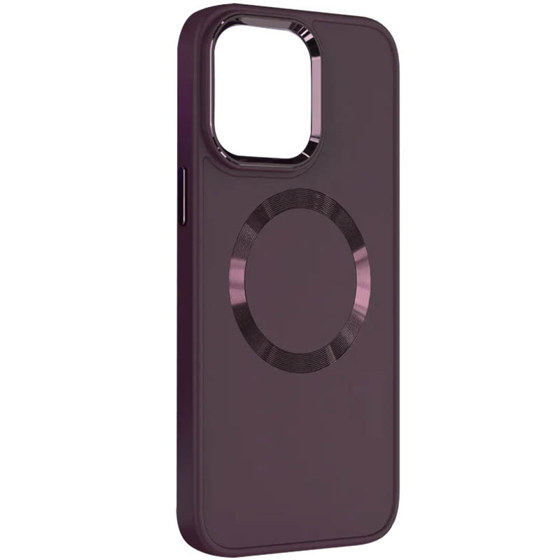 TPU чохол Bonbon Metal Style with MagSafe для Apple iPhone 14 (6.1") (Бордовий / Plum)