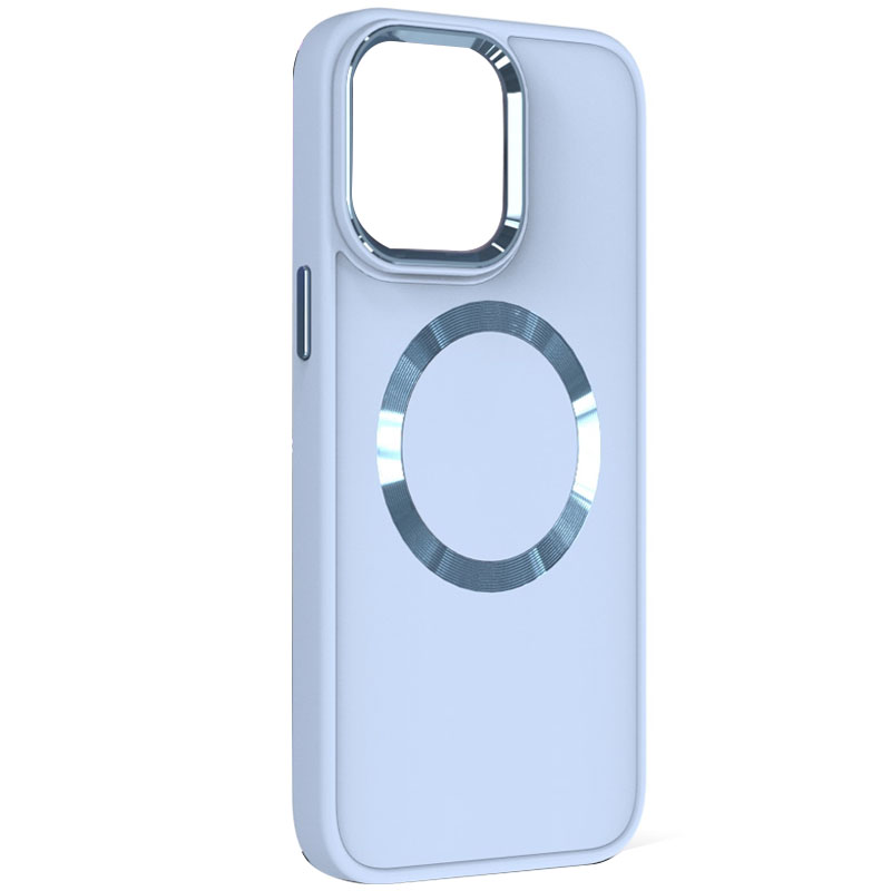 TPU чохол Bonbon Metal Style with MagSafe для Apple iPhone 14 (6.1") (Блакитний / Mist Blue)