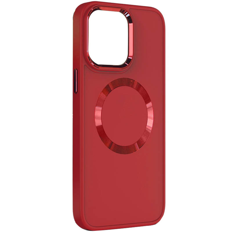 TPU чохол Bonbon Metal Style with MagSafe для Apple iPhone 14 (6.1") (Червоний / Red)