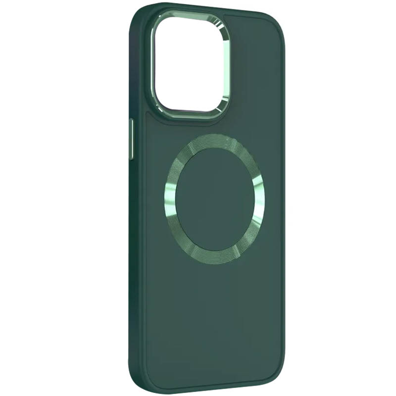 TPU чехол Bonbon Metal Style with MagSafe для Apple iPhone 14 (6.1") (Зеленый / Army Green)