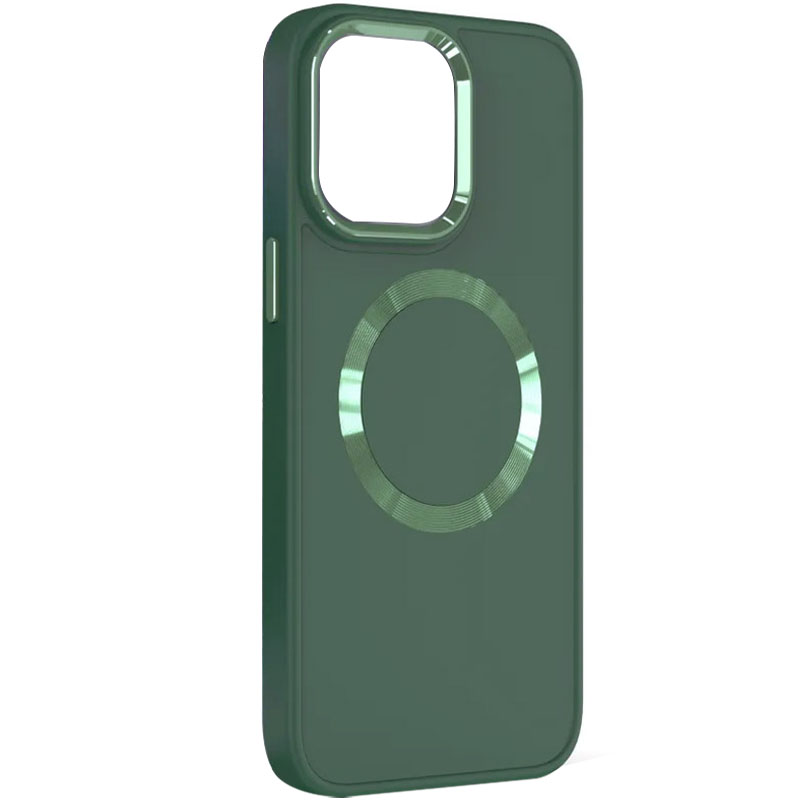 TPU чохол Bonbon Metal Style with MagSafe для Apple iPhone 14 (6.1") (Зелений / Pine green)