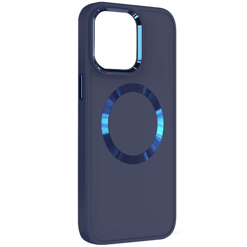 TPU чехол Bonbon Metal Style with MagSafe для Apple iPhone 14 Plus (6.7") (Синий / Cosmos Blue)