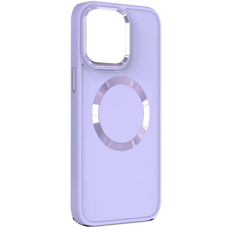 TPU чехол Bonbon Metal Style with MagSafe для Apple iPhone 15 (6.1") (Сиреневый / Dasheen)