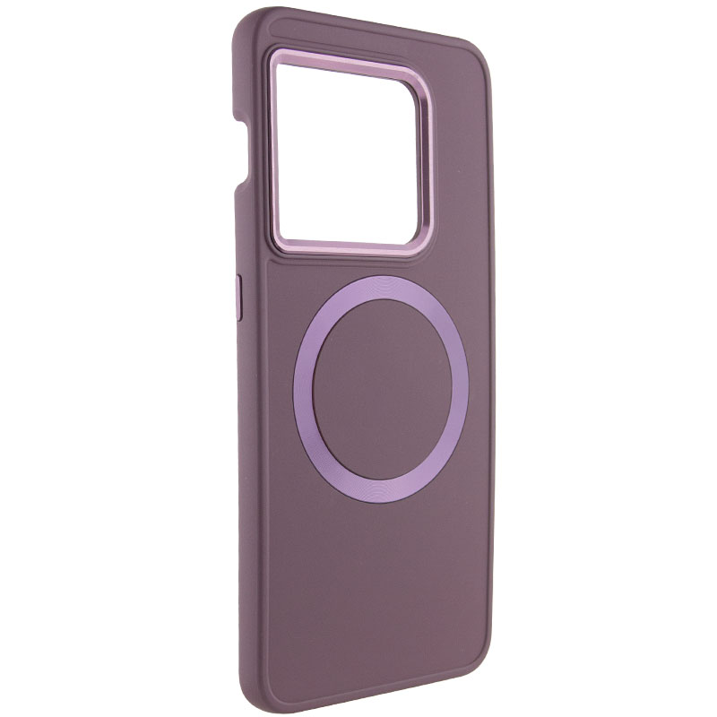 TPU чохол Bonbon Metal Style with MagSafe для OnePlus 10 Pro (Бордовий / Plum)