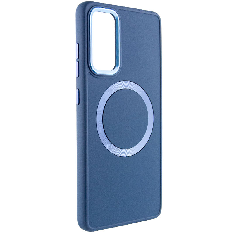TPU чехол Bonbon Metal Style with MagSafe для Samsung Galaxy S21 FE (Синий / Cosmos Blue)