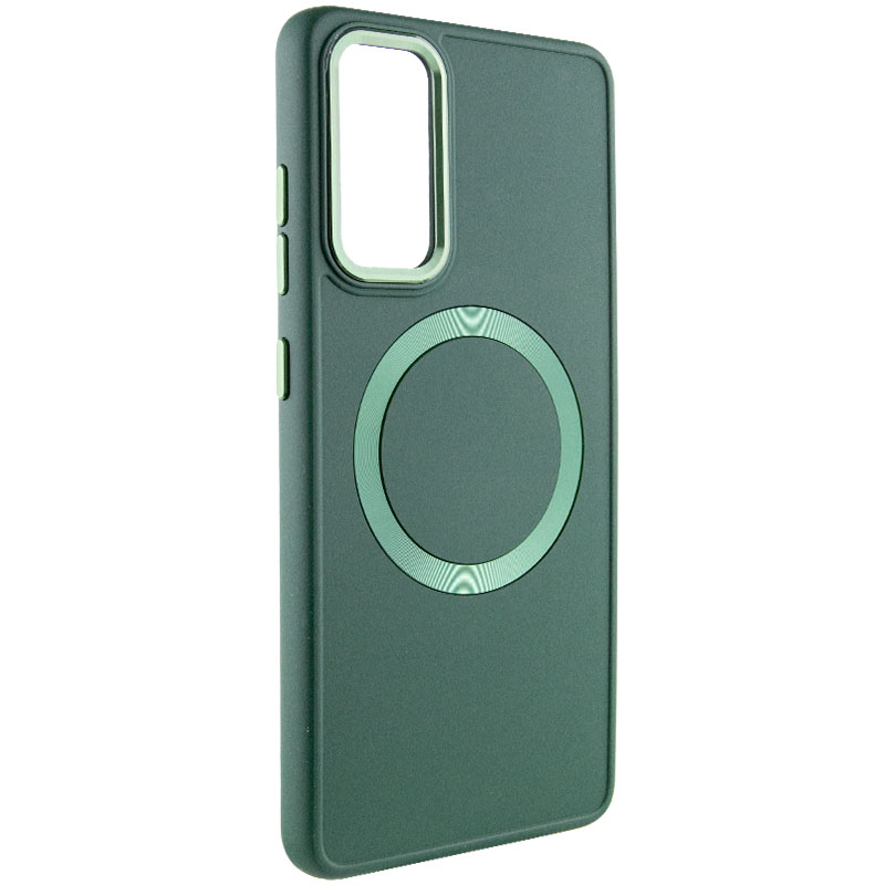 TPU чехол Bonbon Metal Style with MagSafe для Samsung Galaxy S21 FE (Зеленый / Army Green)