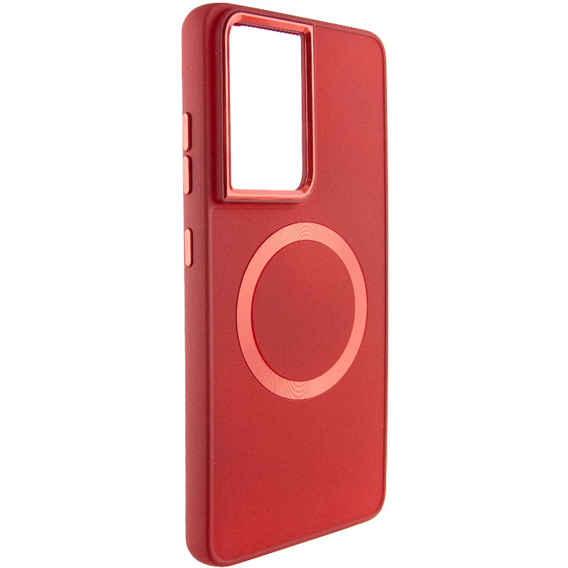 TPU чехол Bonbon Metal Style with MagSafe для Samsung Galaxy S21 Ultra (Красный / Red)