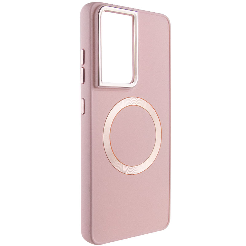 TPU чохол Bonbon Metal Style with MagSafe для Samsung Galaxy S21 Ultra (Рожевий / Light Pink)