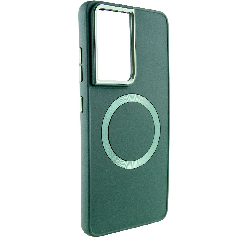 TPU чохол Bonbon Metal Style with MagSafe для Samsung Galaxy S21 Ultra (Зелений / Army Green)