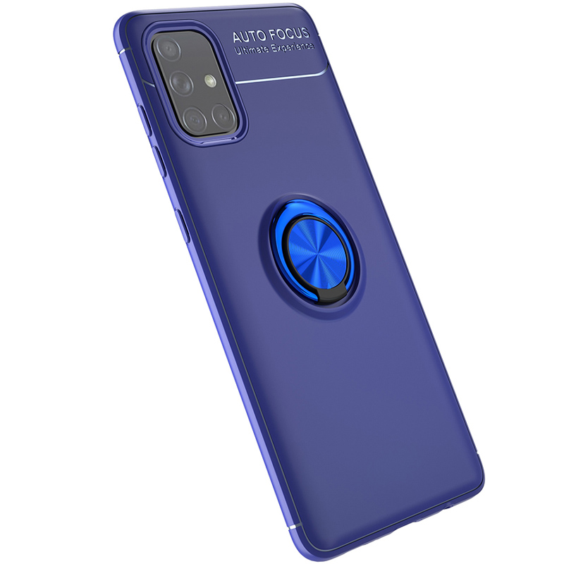 TPU чехол Deen ColorRing под магнитный держатель (opp) для Samsung Galaxy A51 (Синий / Синий)