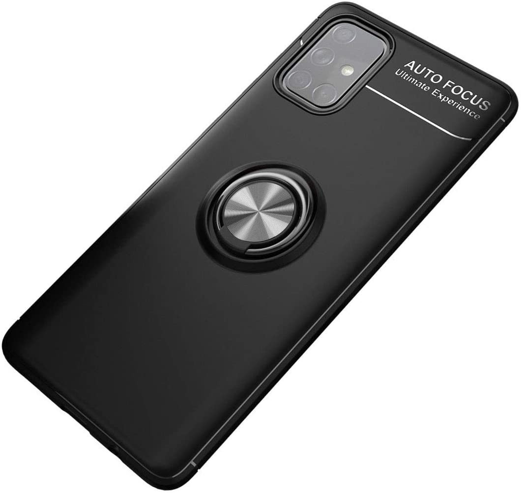 TPU чехол Deen ColorRing под магнитный держатель (opp) для Samsung Galaxy A53 5G (Черный / Черный)