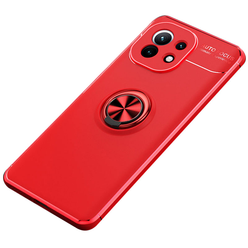 TPU чохол Deen ColorRing під магнітний тримач (opp) для Xiaomi Mi 11 (Червоний / червоний)