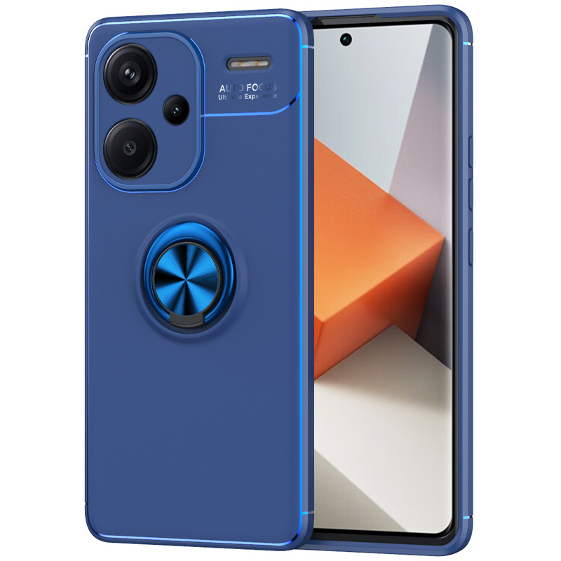 TPU чехол Deen ColorRing под магнитный держатель (opp) для Xiaomi Redmi Note 13 Pro+ (Синий / Синий)