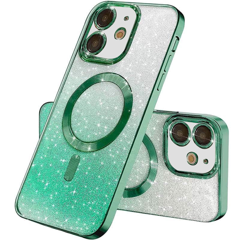 TPU чехол Delight case with MagSafe с защитными линзами на камеру для Apple iPhone 11 (6.1") (Зеленый / Emerald)