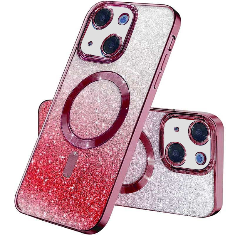 TPU чехол Delight case with MagSafe с защитными линзами на камеру для Apple iPhone 13 (6.1") (Красный / Red)