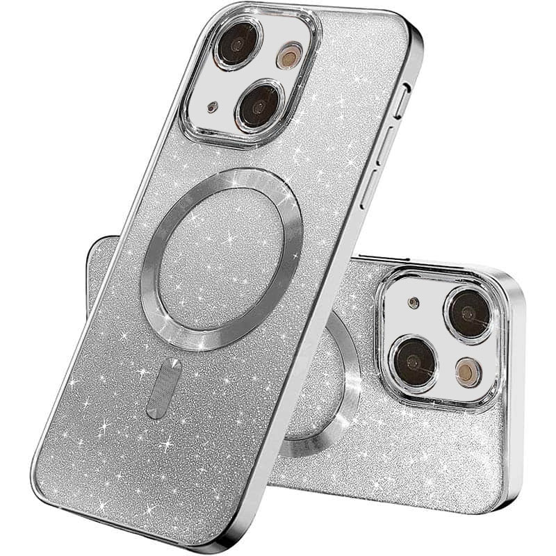TPU чохол Delight case with MagSafe з захисними лінзами на камеру для Apple iPhone 13 (6.1") (Сірий / Gray)
