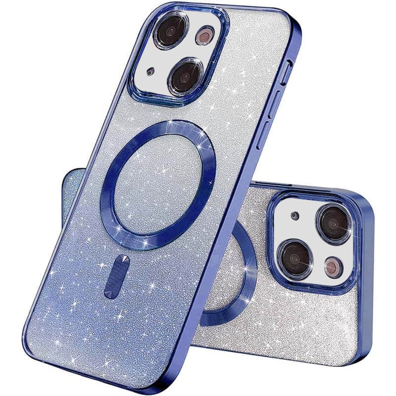 TPU чохол Delight case with MagSafe з захисними лінзами на камеру для Apple iPhone 13 (6.1") (Синій / Deep navy)