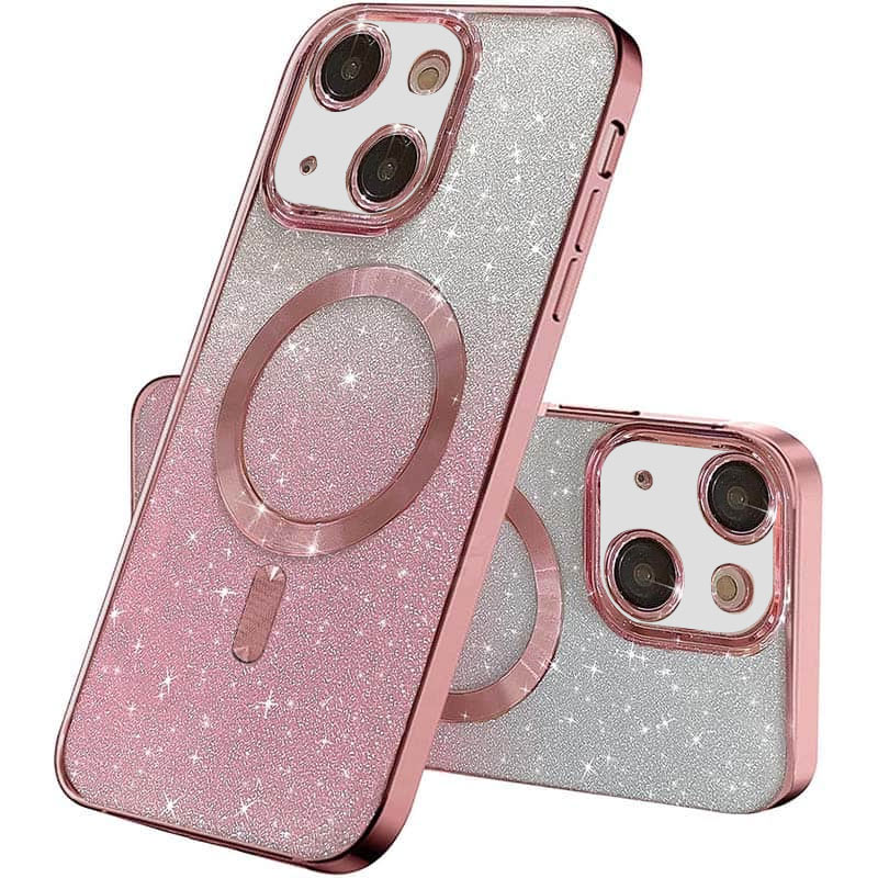 TPU чехол Delight case with MagSafe с защитными линзами на камеру для Apple iPhone 15 Plus (6.7") (Розовый / Rose Gold)