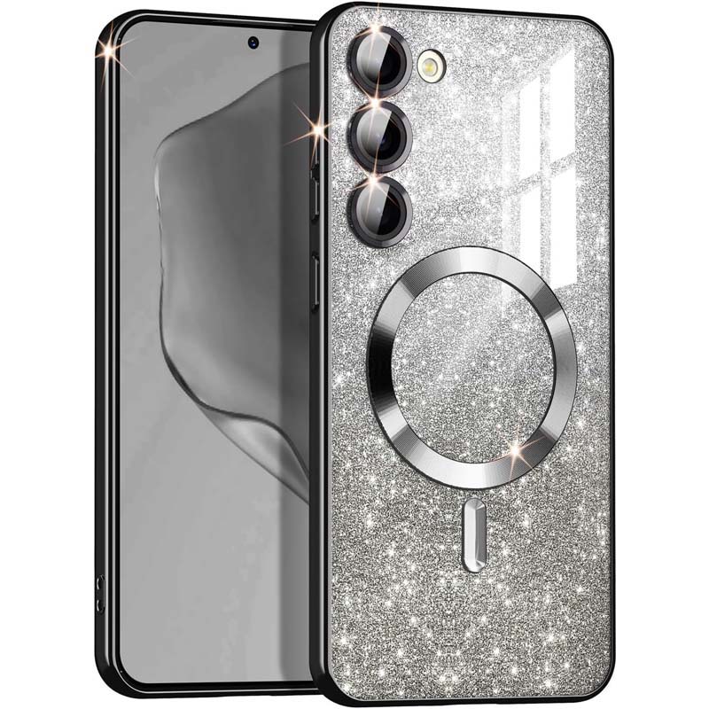 TPU чехол Delight case with MagSafe с защитными линзами на камеру для Samsung Galaxy S21 FE (Черный / Black)