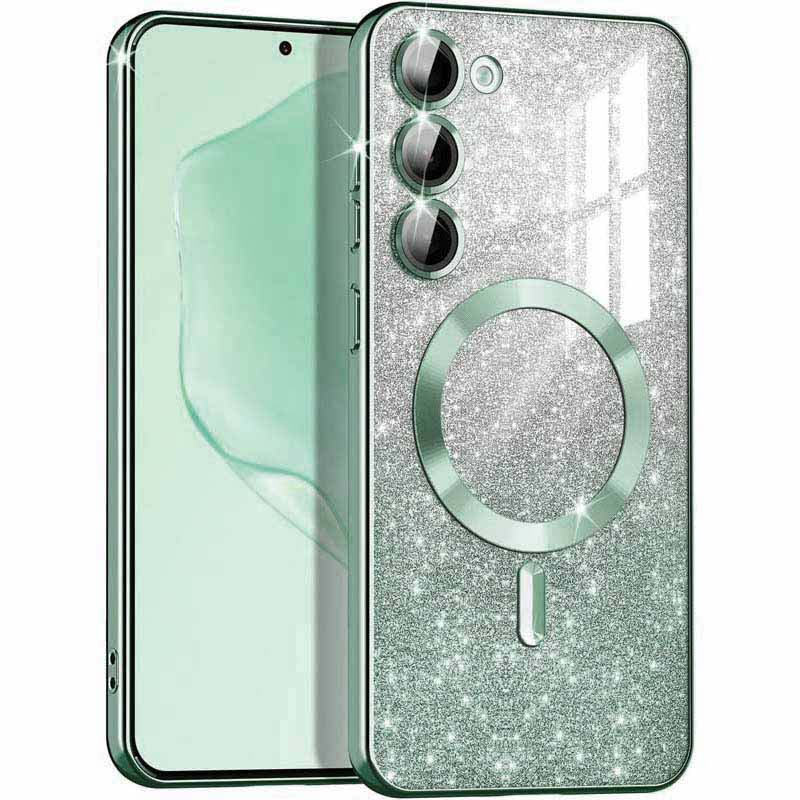 TPU чохол Delight case with MagSafe з захисними лінзами на камеру для Samsung Galaxy S21 FE (Зелений / Green)