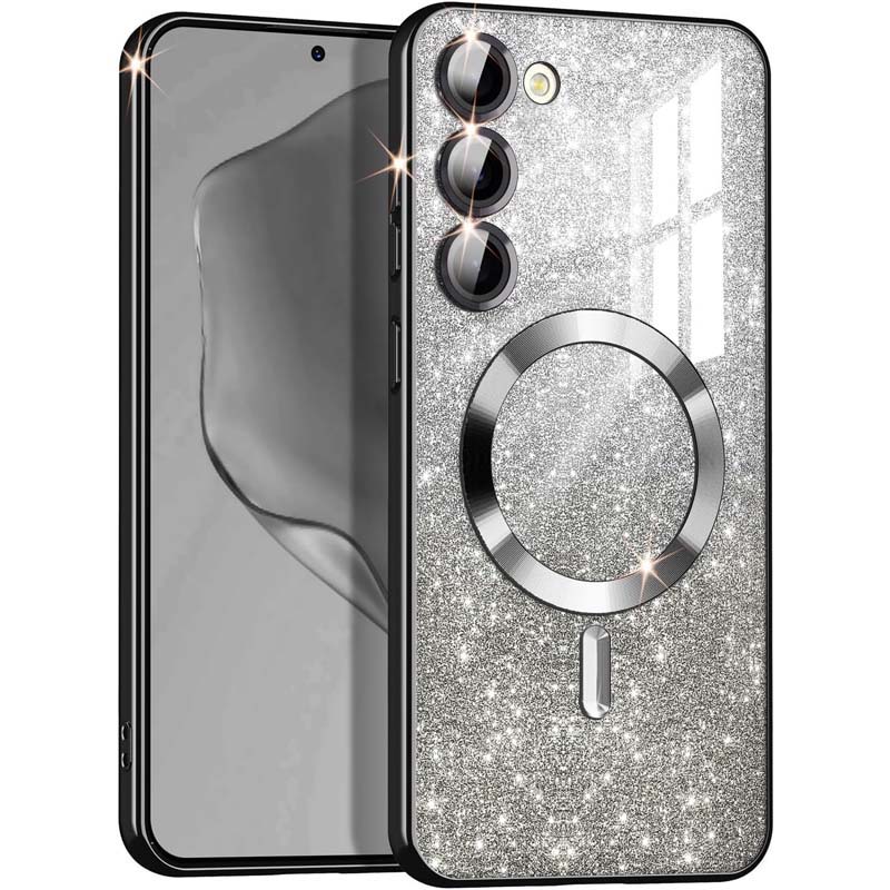TPU чохол Delight case with MagSafe з захисними лінзами на камеру для Samsung Galaxy S23+ (Чорний / Black)
