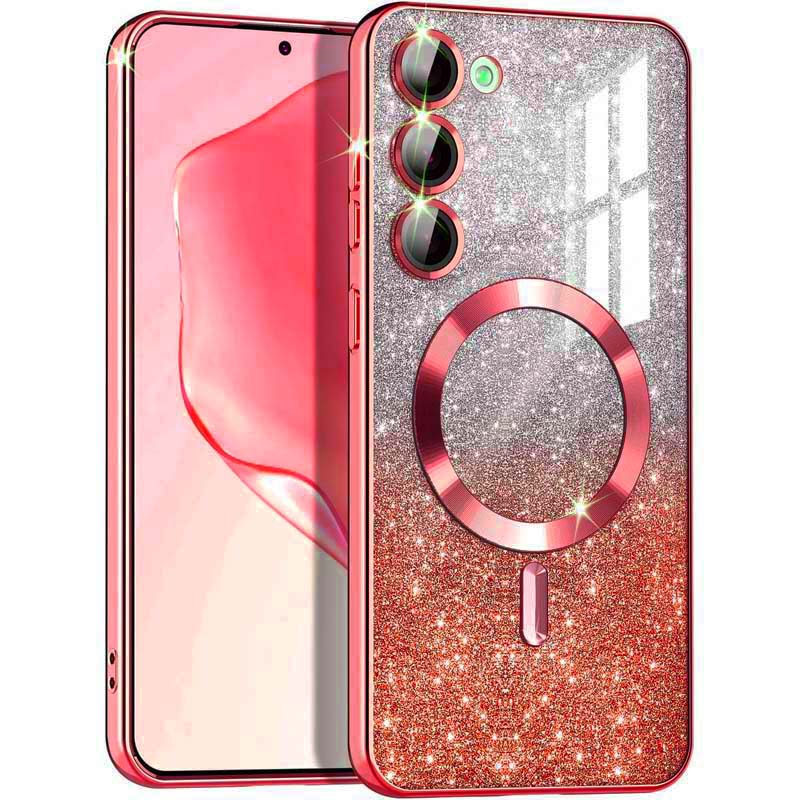 TPU чехол Delight case with MagSafe с защитными линзами на камеру для Samsung Galaxy S23+ (Красный / Red)