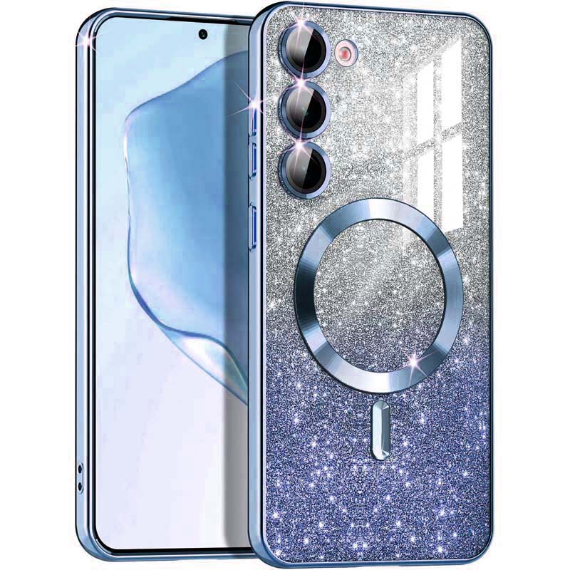 TPU чохол Delight case with MagSafe з захисними лінзами на камеру для Samsung Galaxy S23+ (Синій / Deep navy)