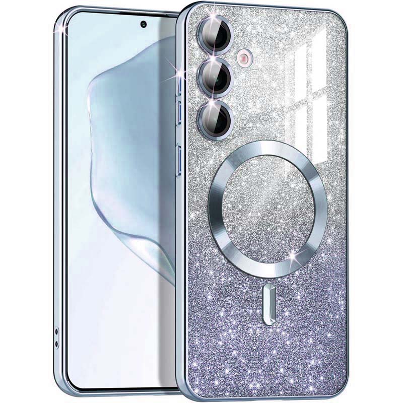 TPU чохол Delight case with MagSafe з захисними лінзами на камеру для Samsung Galaxy S24 (Сірий / Lavender Gray)