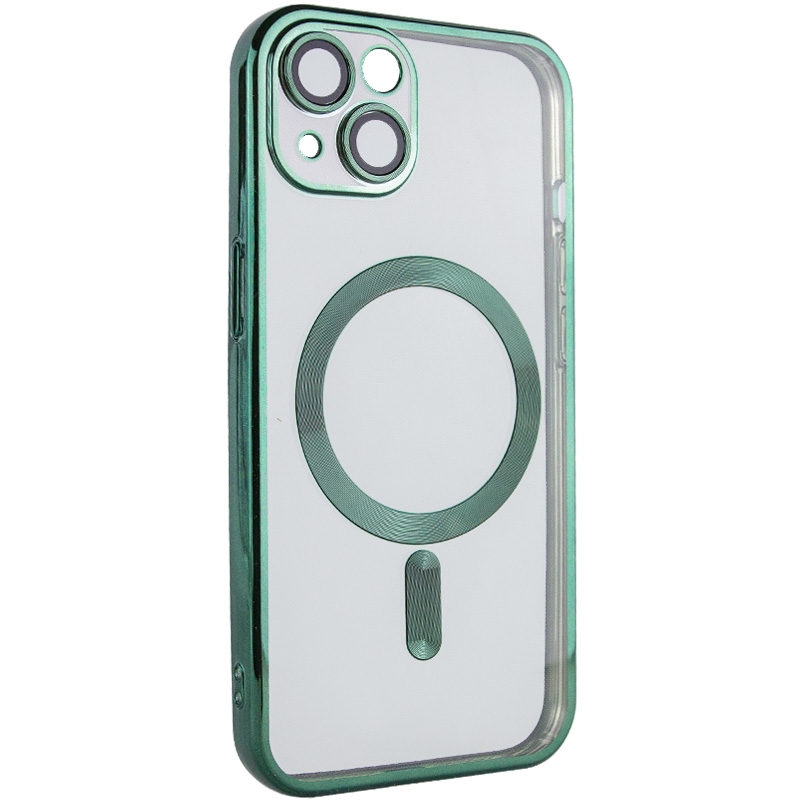 TPU чохол Fibra Chrome with MagSafe для Apple iPhone 13 (6.1") (Green)