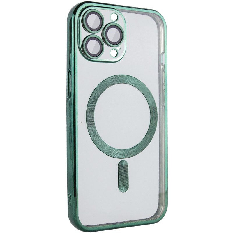 TPU чохол Fibra Chrome with MagSafe для Apple iPhone 13 Pro (6.1") (Green)