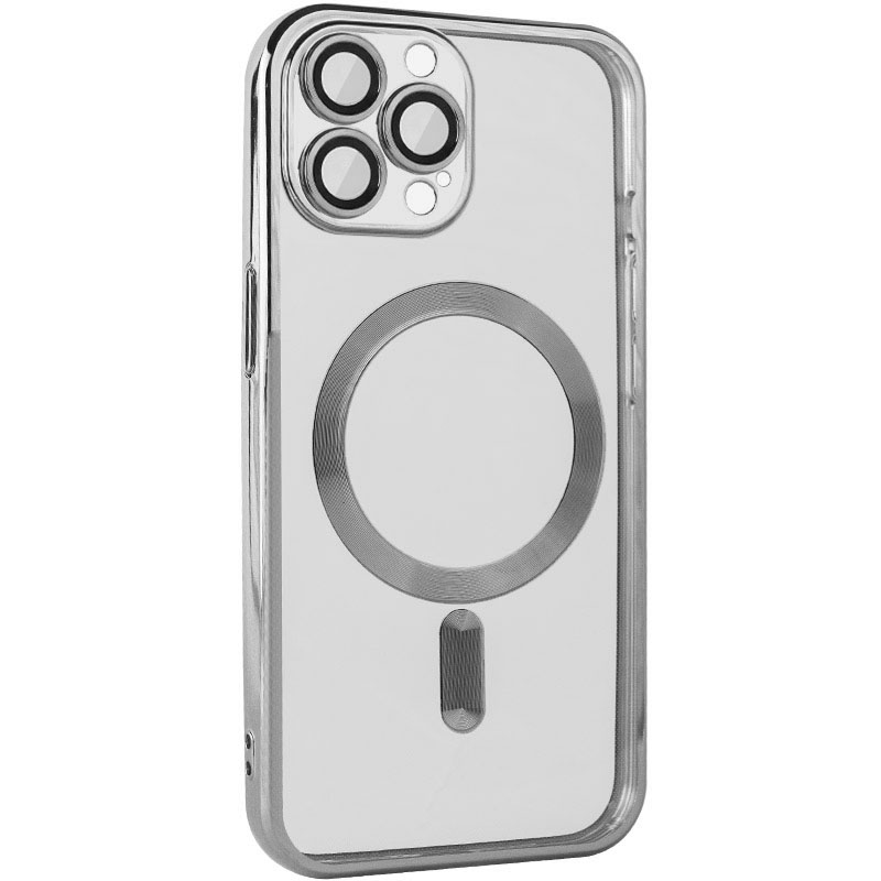TPU чехол Fibra Chrome with MagSafe для Apple iPhone 13 Pro Max (6.7") (Silver)