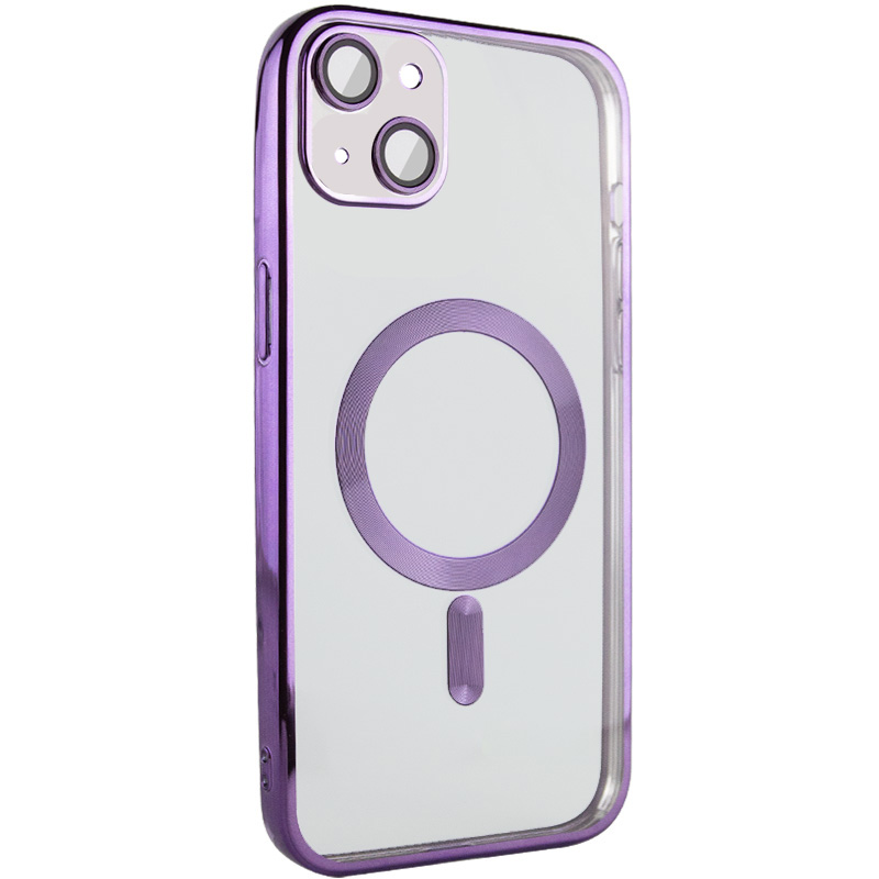 TPU чехол Fibra Chrome with MagSafe для Apple iPhone 14 (6.1") (Purple)