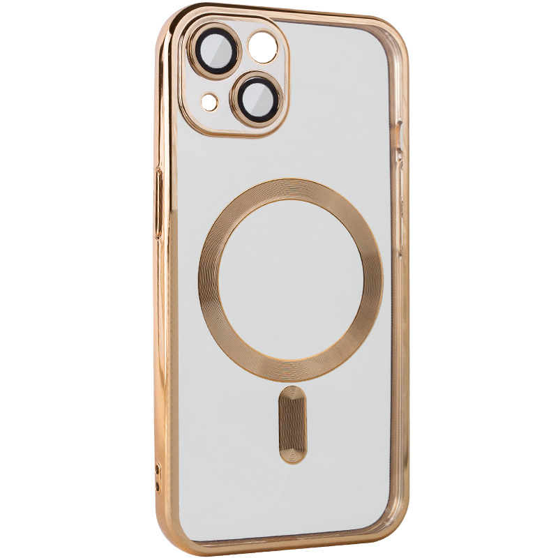 TPU чехол Fibra Chrome with MagSafe для Apple iPhone 15 (6.1") (Gold)