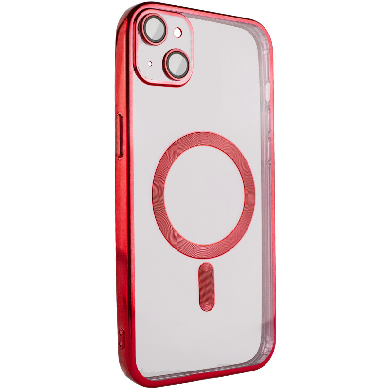 TPU чехол Fibra Chrome with MagSafe для Apple iPhone 15 (6.1") (Red)