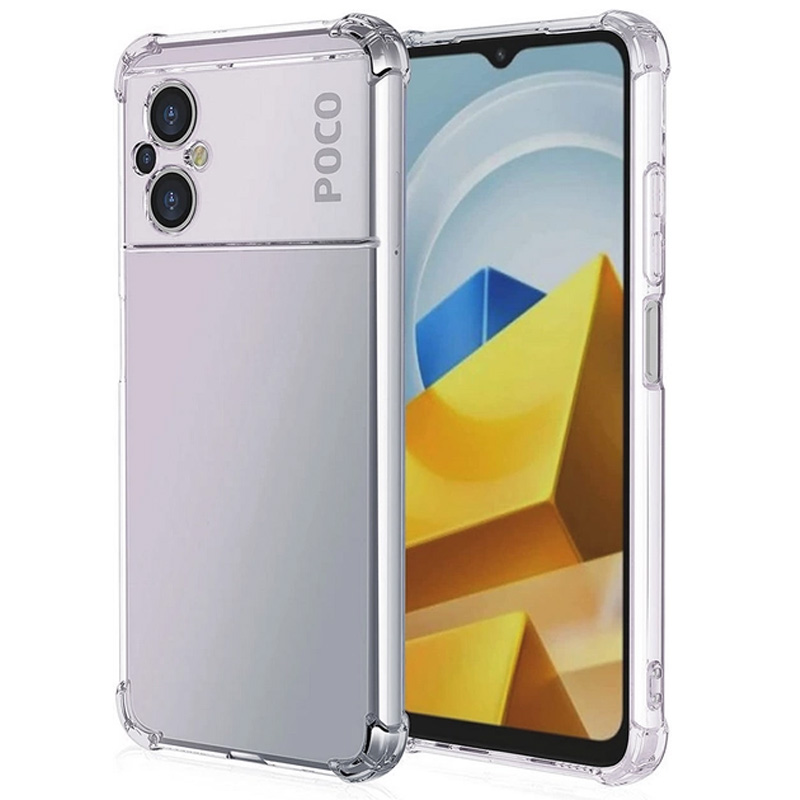 TPU чохол GETMAN Ease logo посилені кути Full Camera для Xiaomi Poco M5 (Безбарвний (прозорий))