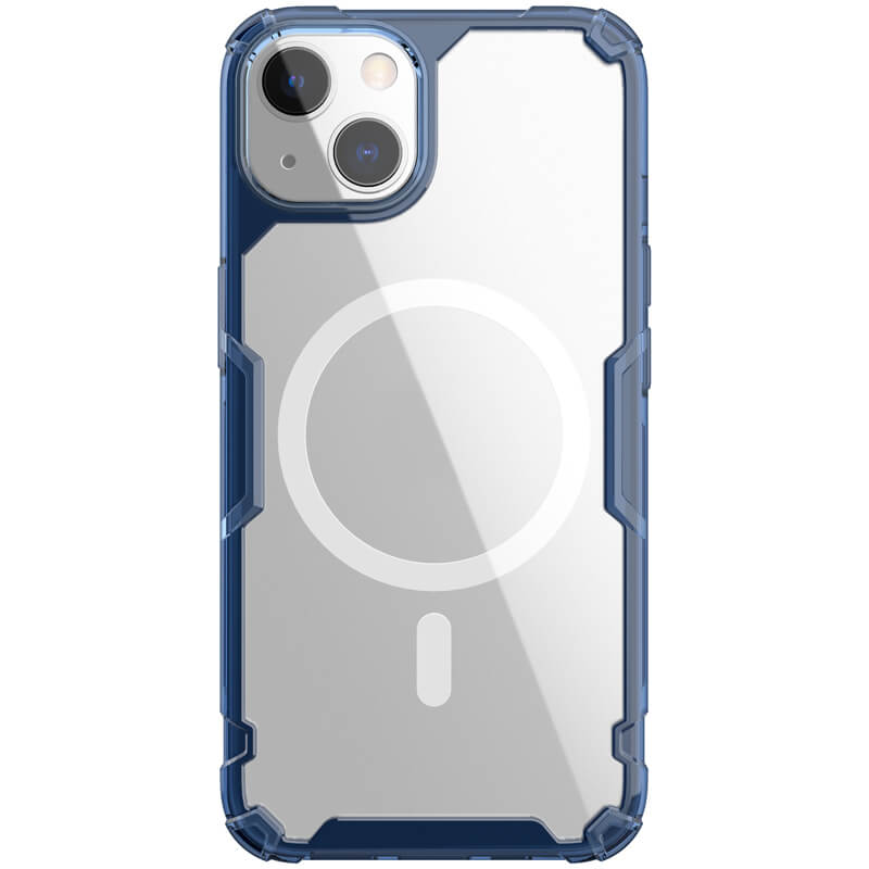 TPU чехол Nillkin Nature Pro Magnetic для Apple iPhone 13 / 14 (6.1") (Синий (прозрачный))