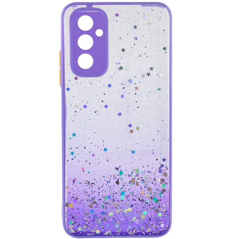 TPU чехол Spangle star с защитой камеры для Samsung Galaxy A14 4G/5G (Сиреневый)