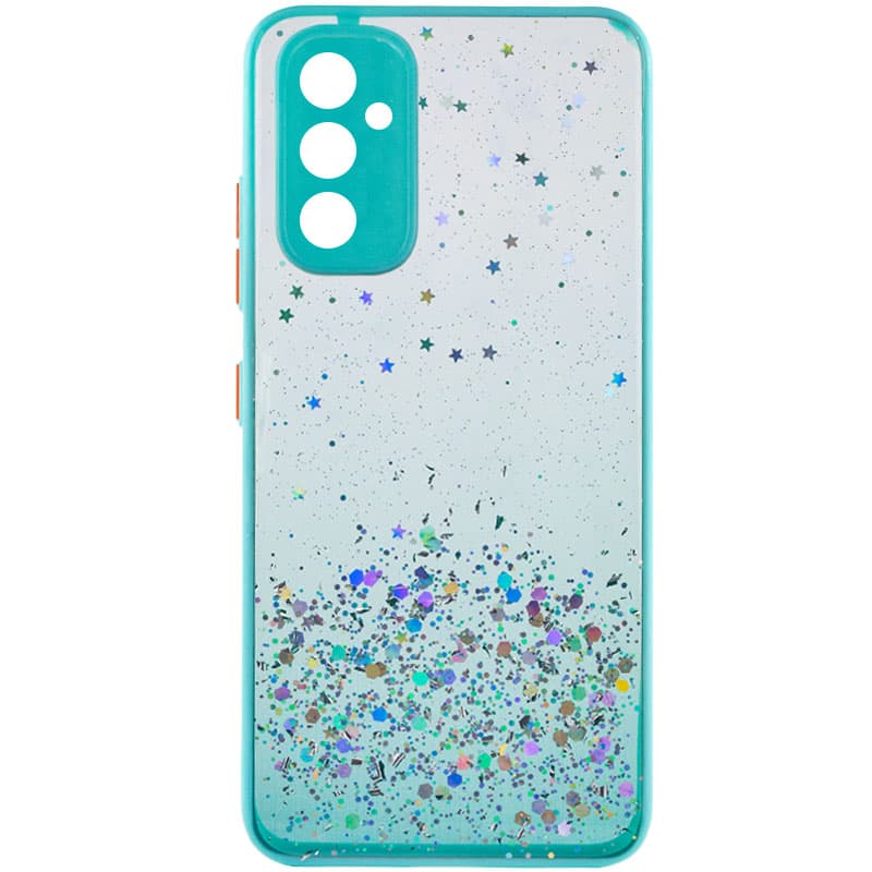 TPU чехол Spangle star с защитой камеры для Samsung Galaxy A34 5G (Бирюзовый)