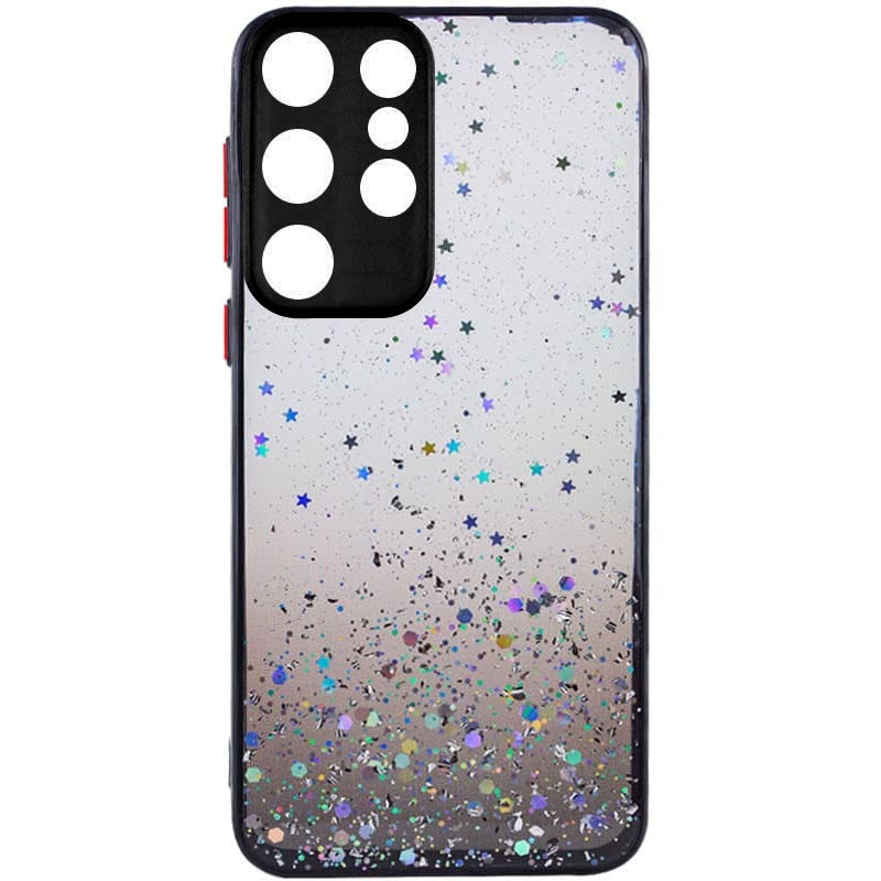 TPU чехол Spangle star с защитой камеры для Samsung Galaxy S23 Ultra (Черный)