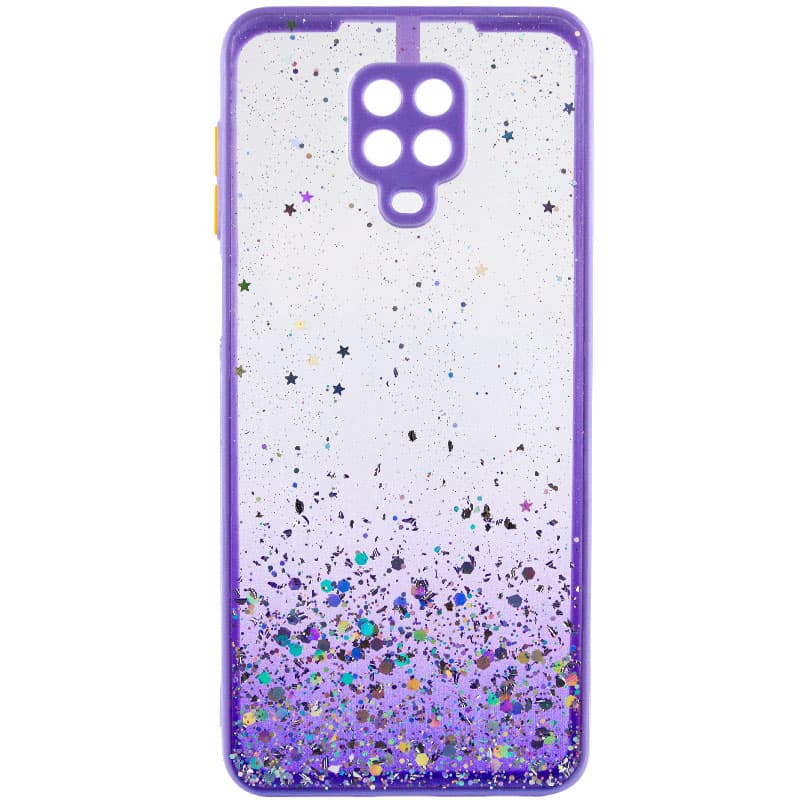 TPU чехол Spangle star с защитой камеры для Xiaomi Redmi Note 9s / Note 9 Pro / Note 9 Pro Max (Сиреневый)