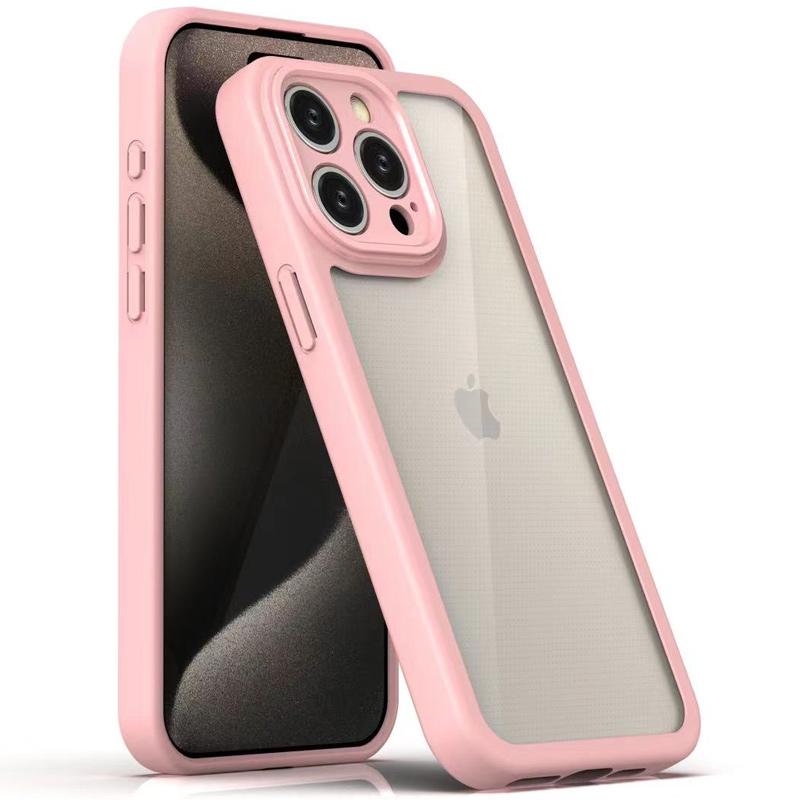 TPU чохол Transparent + Colour 1,5mm для Apple iPhone 14 Pro (6.1") (Pink)