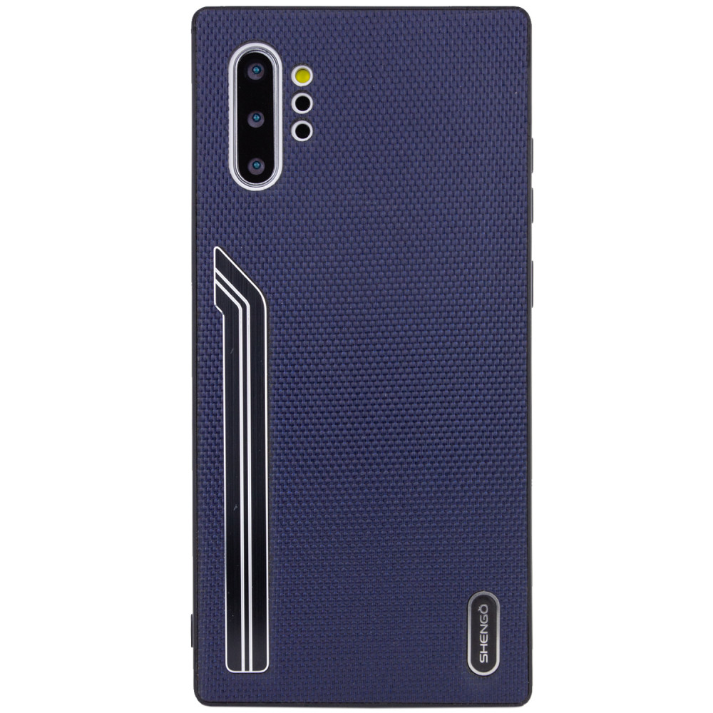 TPU чехол SHENGO Textile series для Samsung Galaxy Note 10 Plus (Синий)