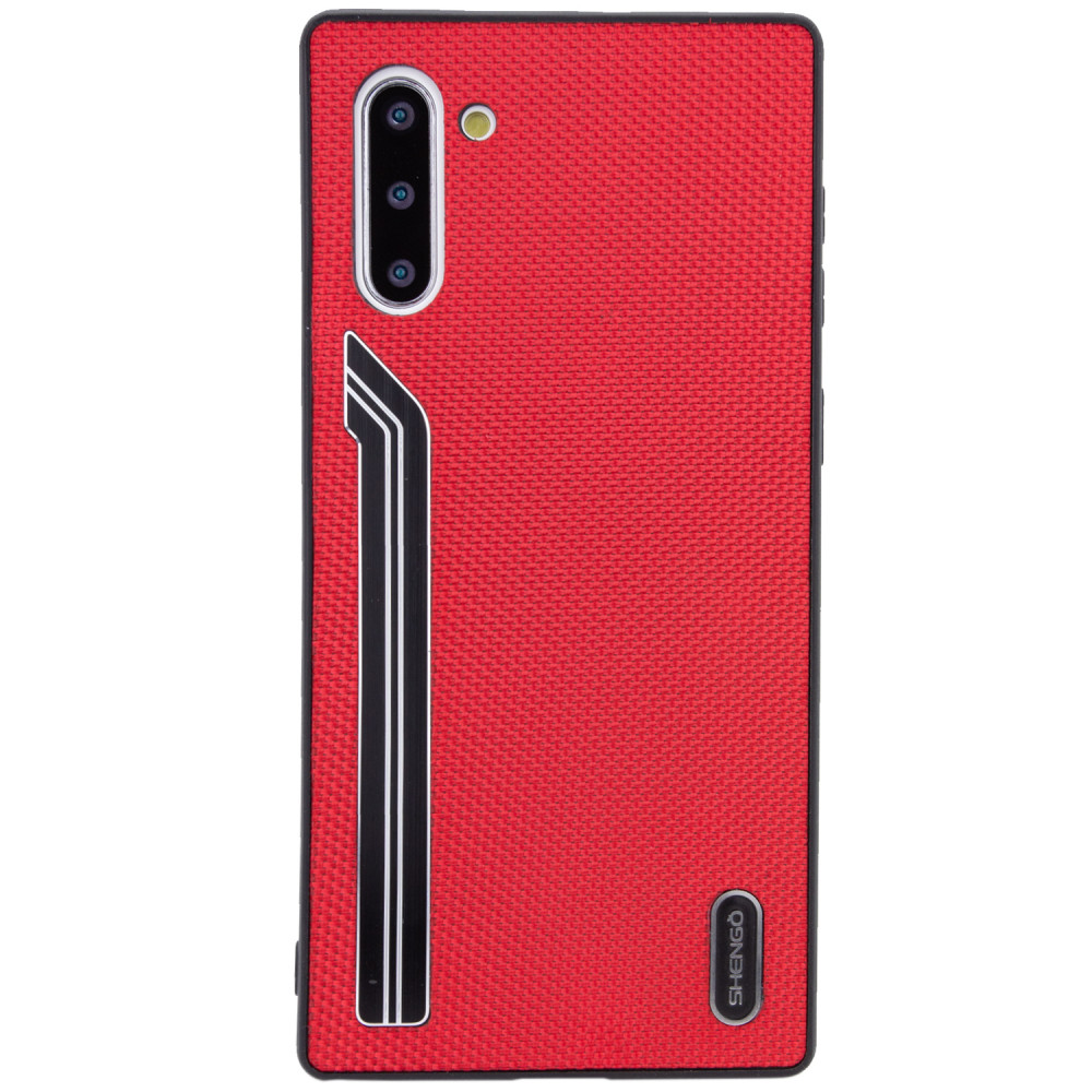 TPU чехол SHENGO Textile series для Samsung Galaxy Note 10 (Красный)