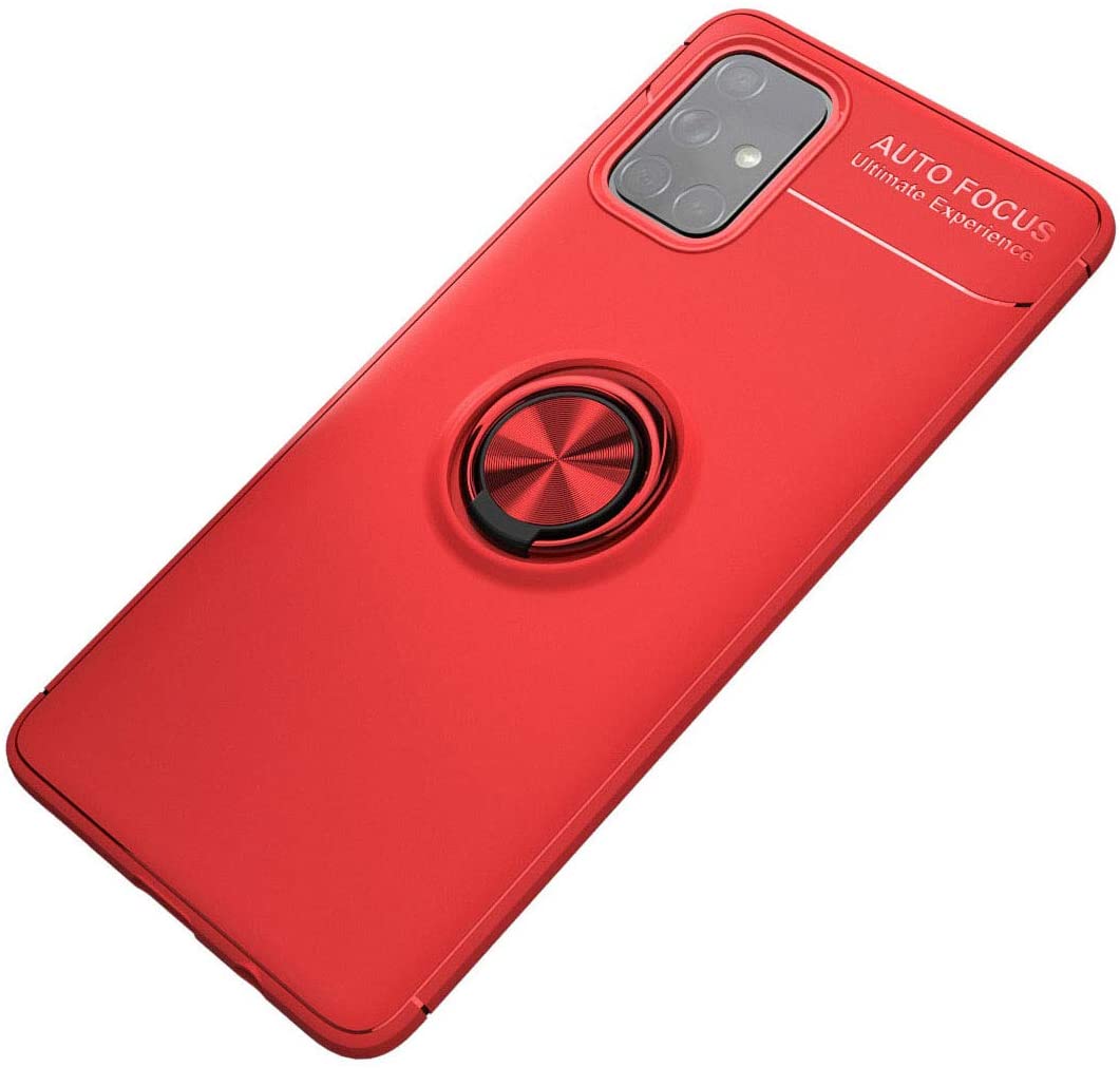 TPU чехол Deen ColorRing под магнитный держатель (opp) для Samsung Galaxy M31s (Красный / Красный)